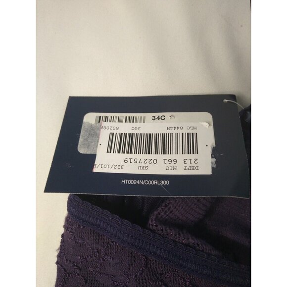 Ralph Lauren Bra Womens Size 34C Underwire Purple Floral Lace Unlined NWT # 8444 - Picture 7 of 8